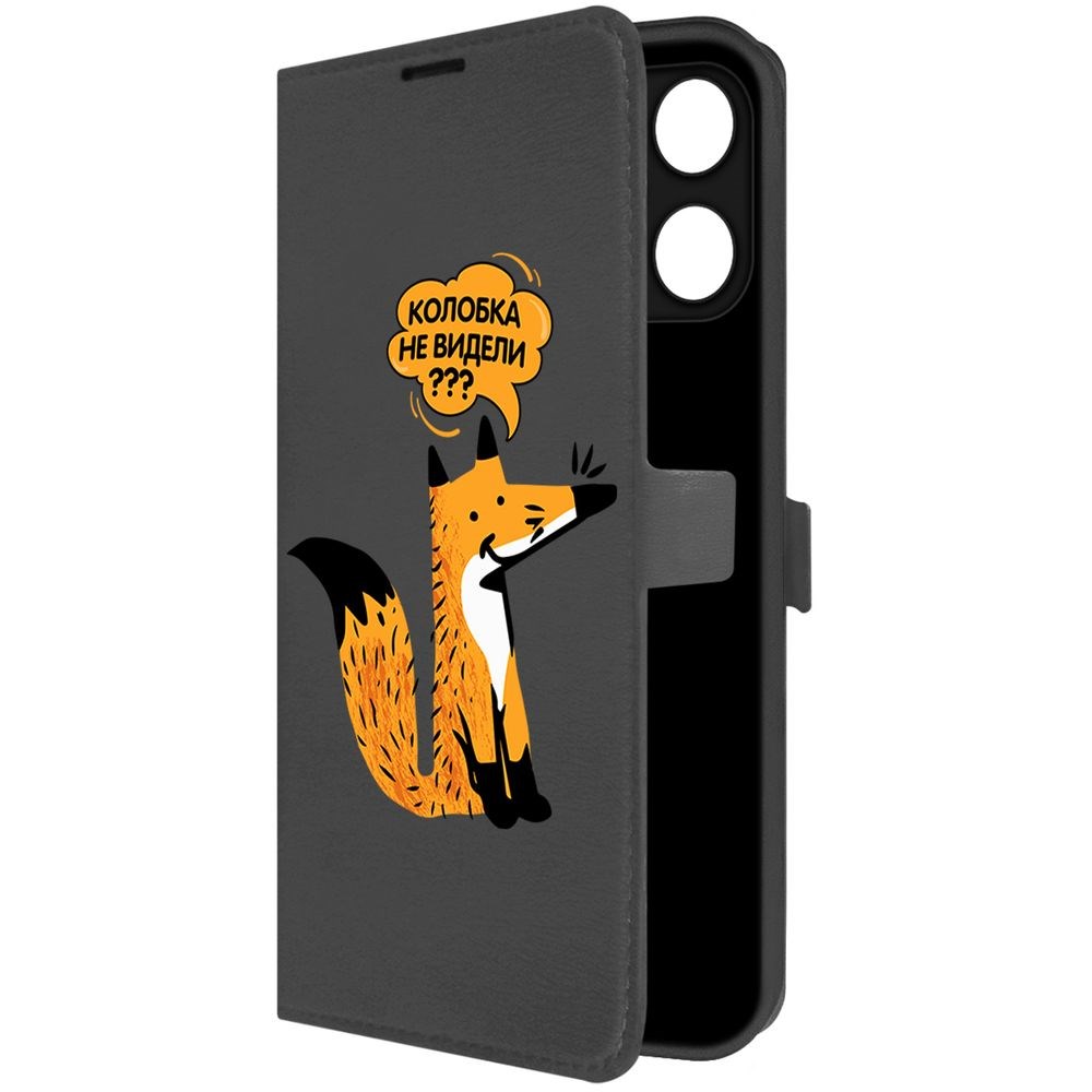 

Чехол-книжка Krutoff Eco Book для Poco M6 Pro 5G Лиса (черный)