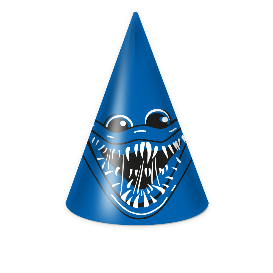 Колпаки праздничные Дон Баллон 62530 Зубастики синий 6 шт.