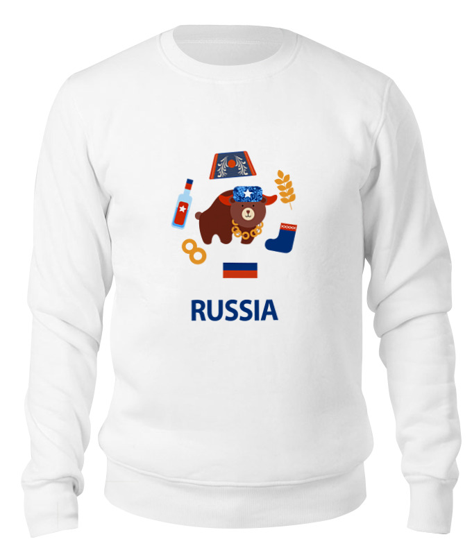 

Свитшот унисекс Printio Россия (russia) белый S, Россия (russia)