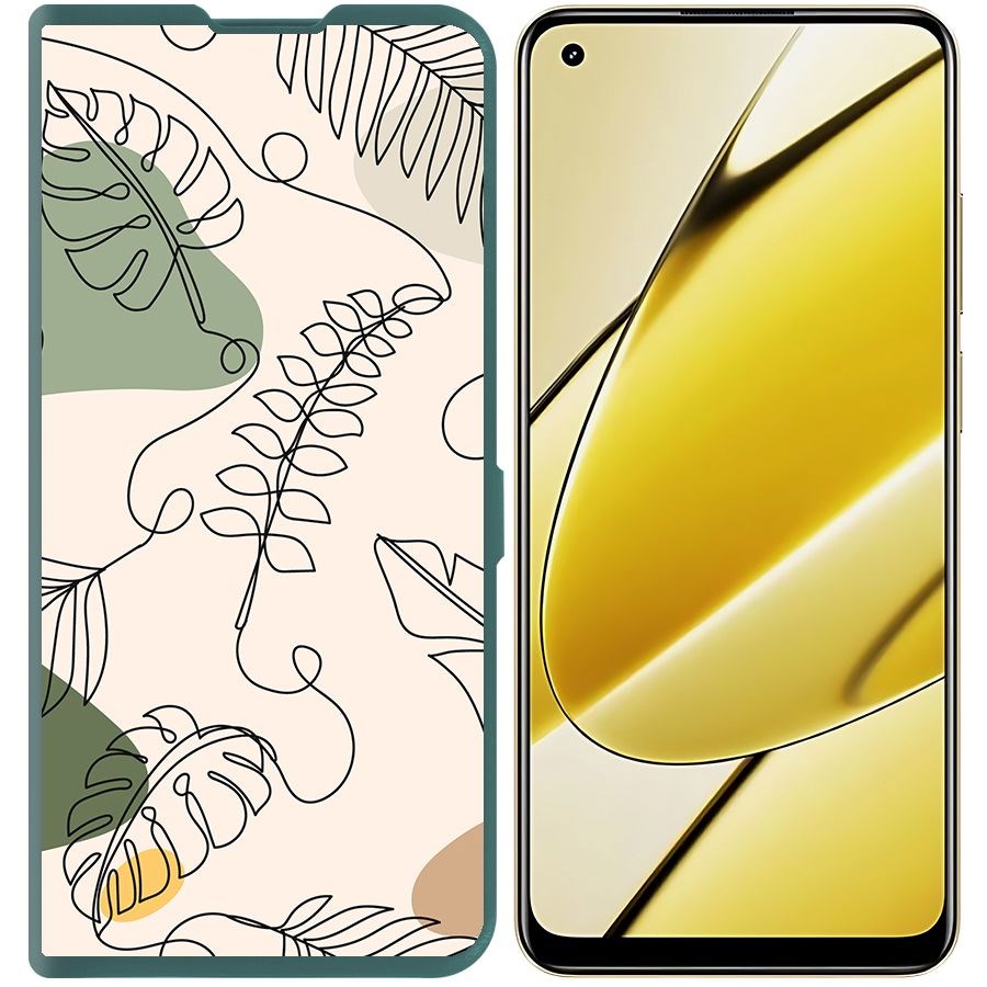 

Чехол-книжка Krutoff Eco Book для Realme 11 4G Линия весны (зелёный опал), Зеленый