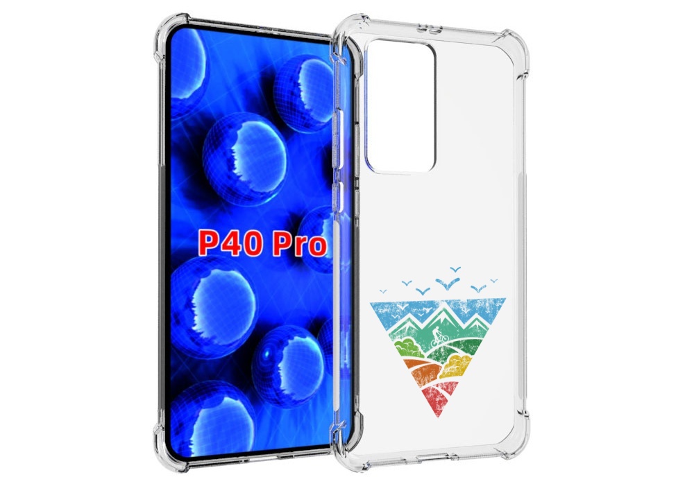 

Чехол MyPads Лес земля море чайки для Huawei P40 Pro противоударный, Прозрачный, Tocco