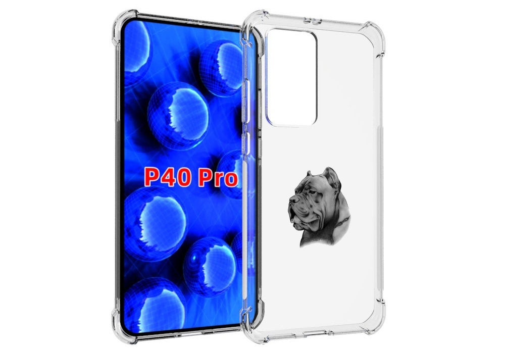 Чехол MyPads грозный бульдог для Huawei P40 Pro противоударный