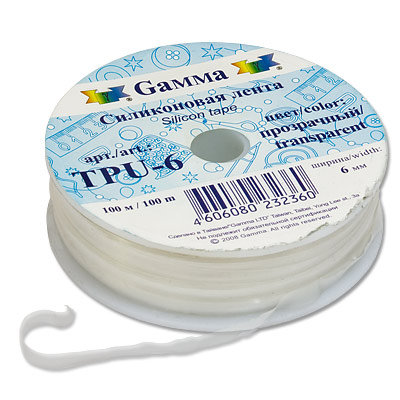 

Ленты Gamma силиконовая, 6 мм, 100 м, прозрачная, Белый, силиконовая, 6 мм, 100 м, прозрачная