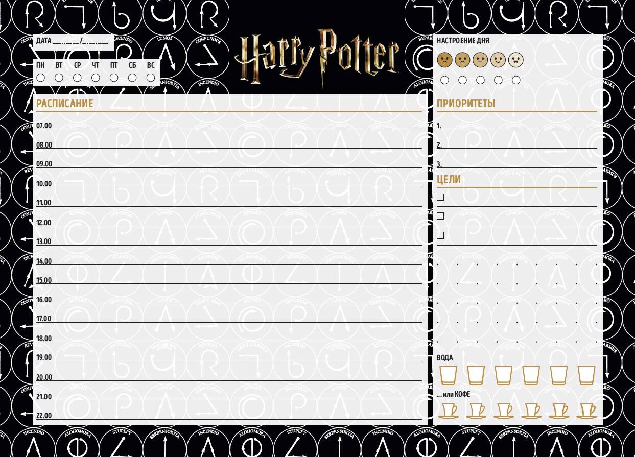 Планер настольный с отрывными листами Эксмо Гарри Поттер 24х17 см, 48 листов