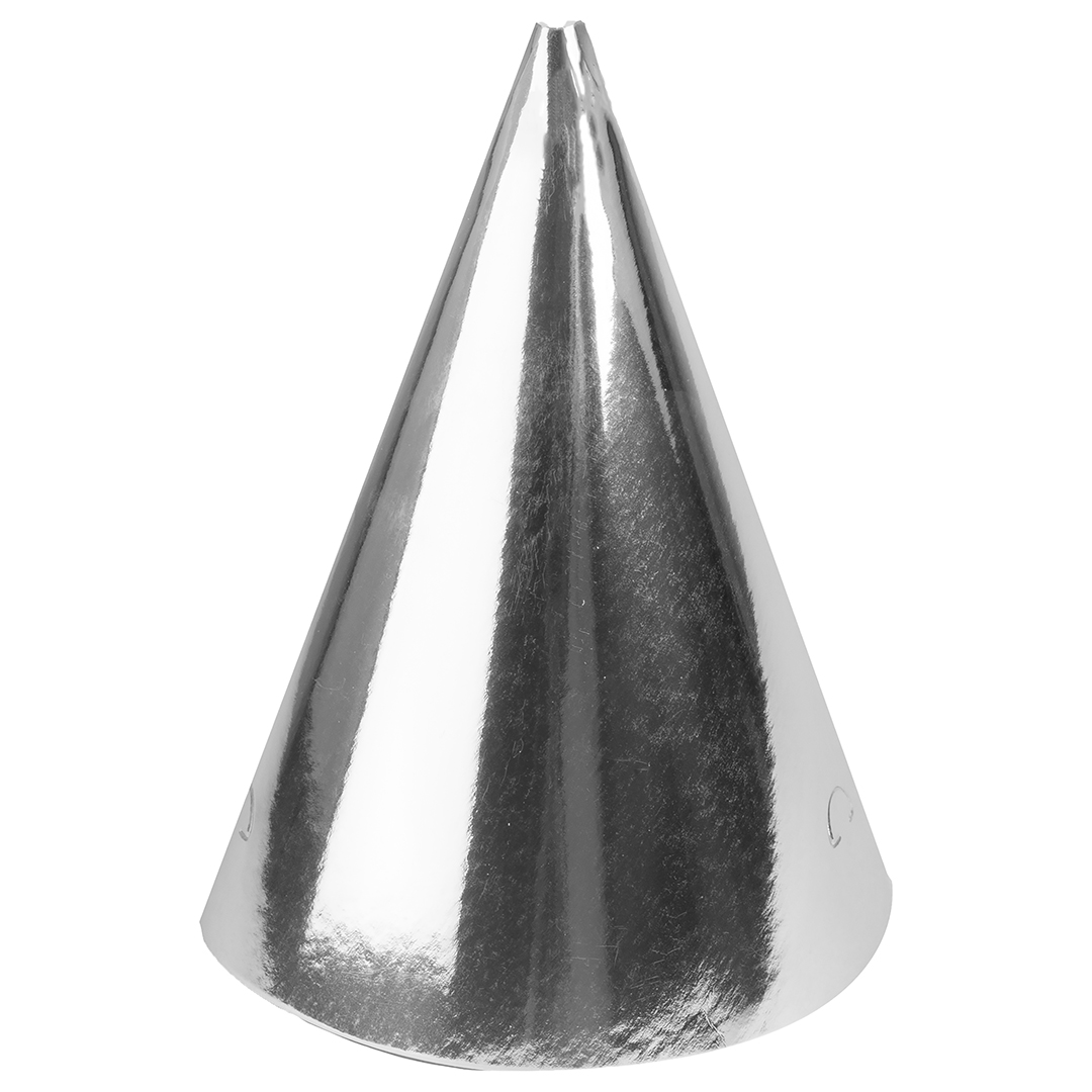 Колпаки праздничные Волна веселья 6231733 серебро металлик 16 см 6 шт.