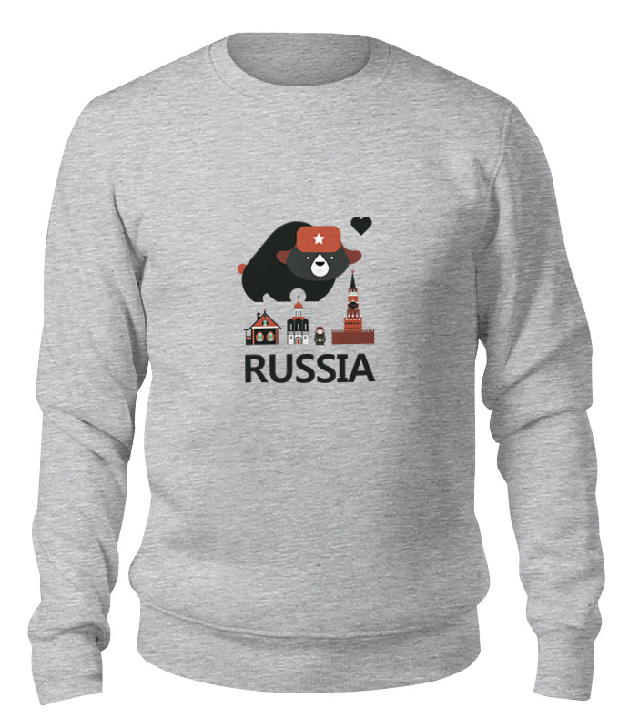 

Свитшот унисекс Printio Россия (russia) серый S, Россия (russia)