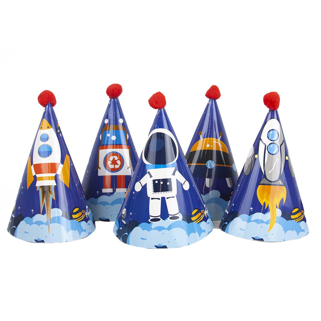 Колпаки праздничные Волна веселья 6230882 Космос 16 см 5 шт.