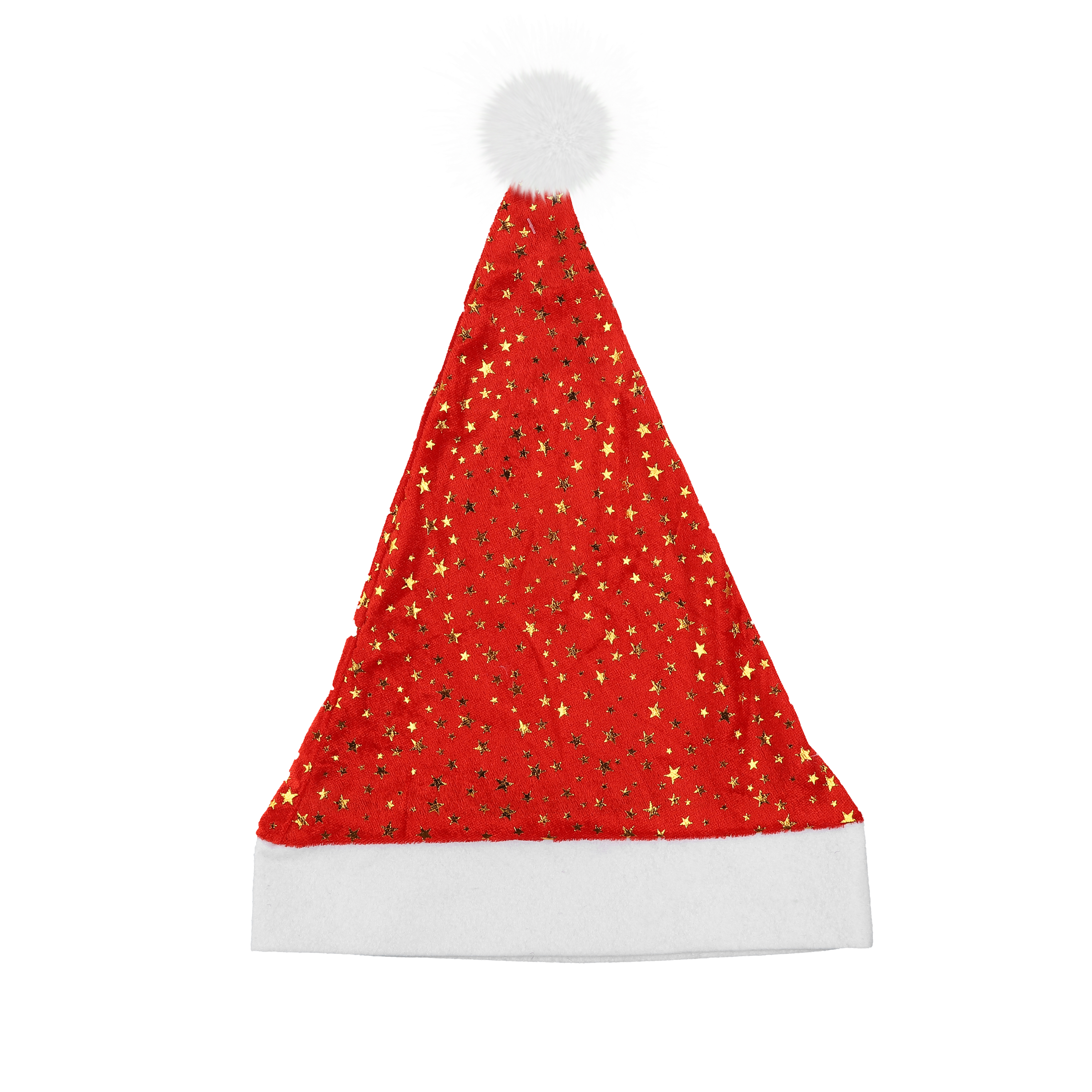 Колпак новогодний Волна веселья 6230818 Золотые звезды красный 28*38 см 1 шт.