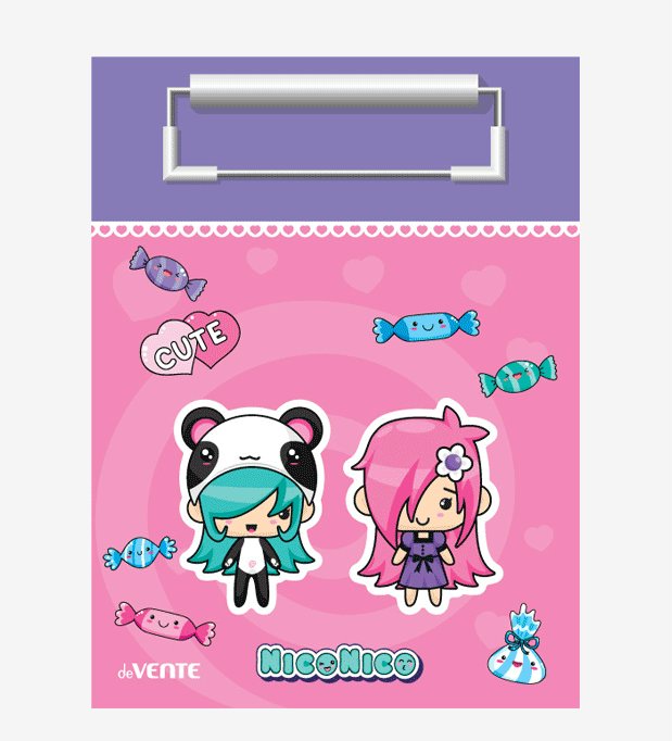 

Планшет с прижимом deVENTE А5 2мм NicoNico матовый ламинированный тиснение фольгирование, Розовый, 1838947