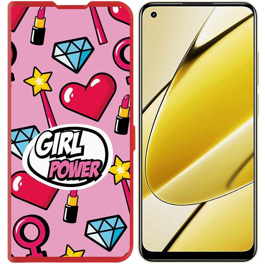 

Чехол-книжка Krutoff Eco Book для Realme 11 4G Girl Power (красный)