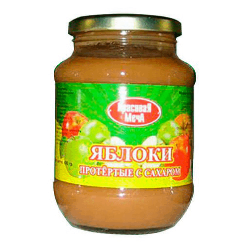 

Протертые яблоки Красивая Меча с сахаром 480 г