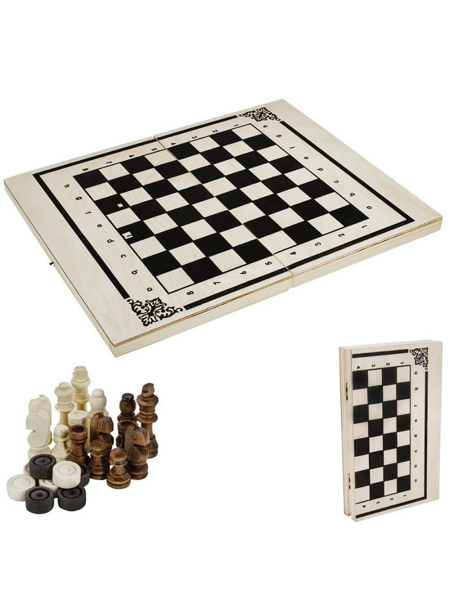 Набор шахмат и шашек Колорит Походный 2 в 1, дерево (ШК-23)