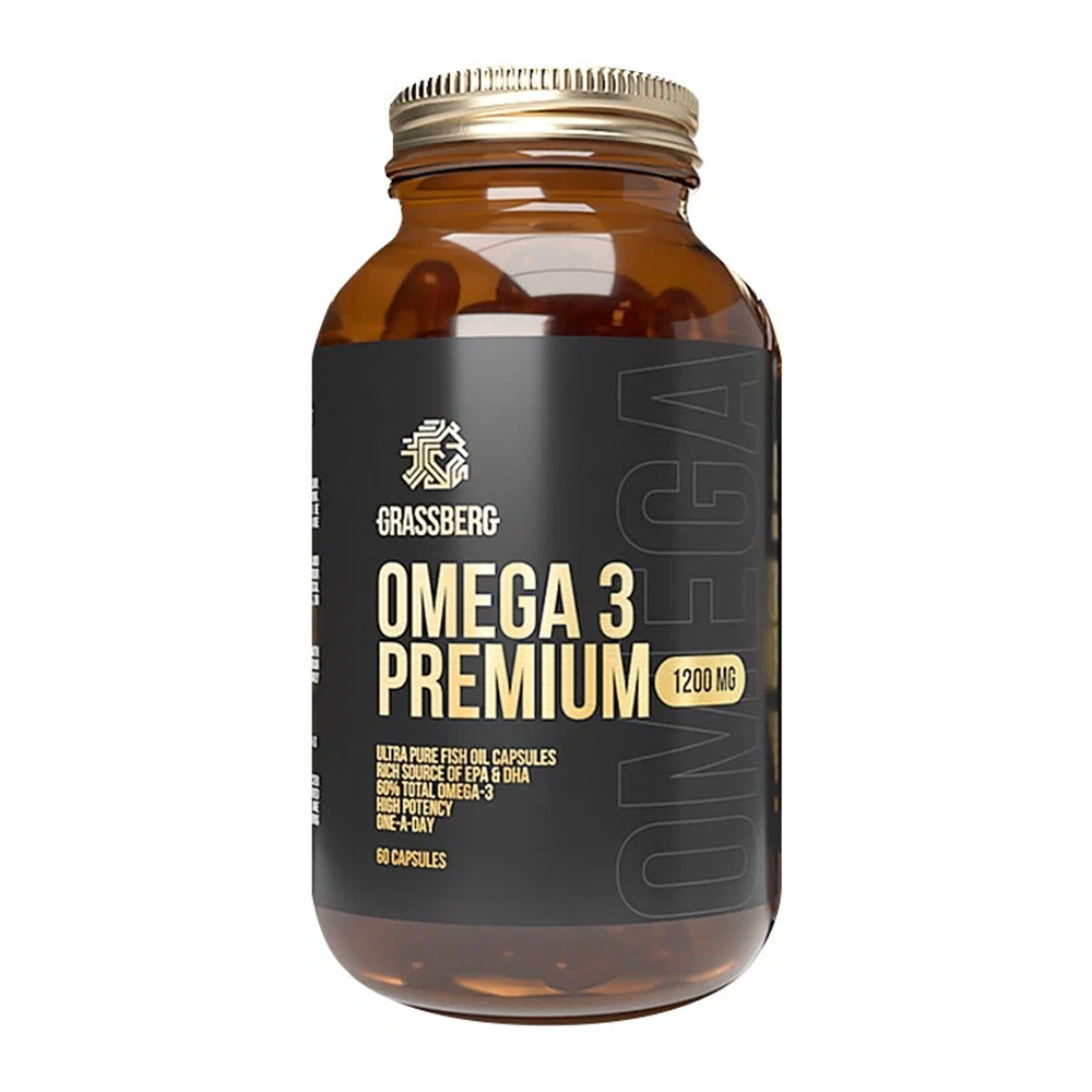 Омега жиры GRASSBERG Omega 3 Premium 60% 1200 mg капсулы 90 шт.