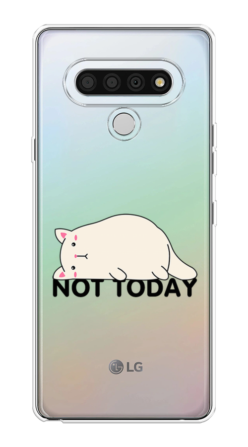 

Чехол на LG Stylo 6 "Cat not today", Белый;розовый;черный, 84550-1