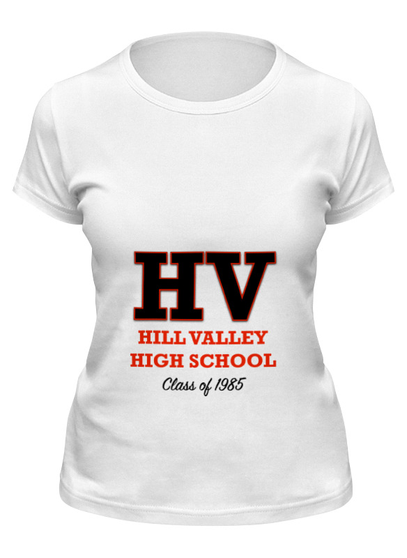 

Футболка женская Printio Hill valley high school'85 белая 2XL, Белый, Hill valley high school'85