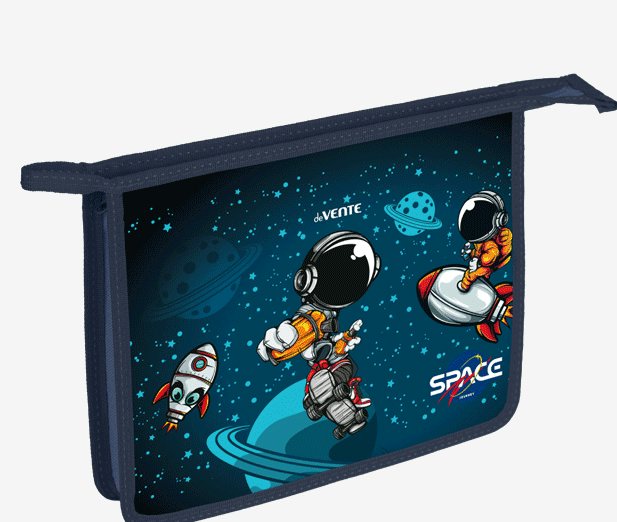 

Папка для тетрадей deVENTE А5 24х19,8см на молнии Astronaut фольга с конгревным тиснением, Синий, 1838777