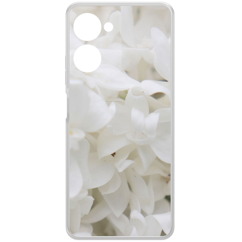 

Чехол-накладка Krutoff Clear Case Белые лилии для Realme 10 Pro, Прозрачный