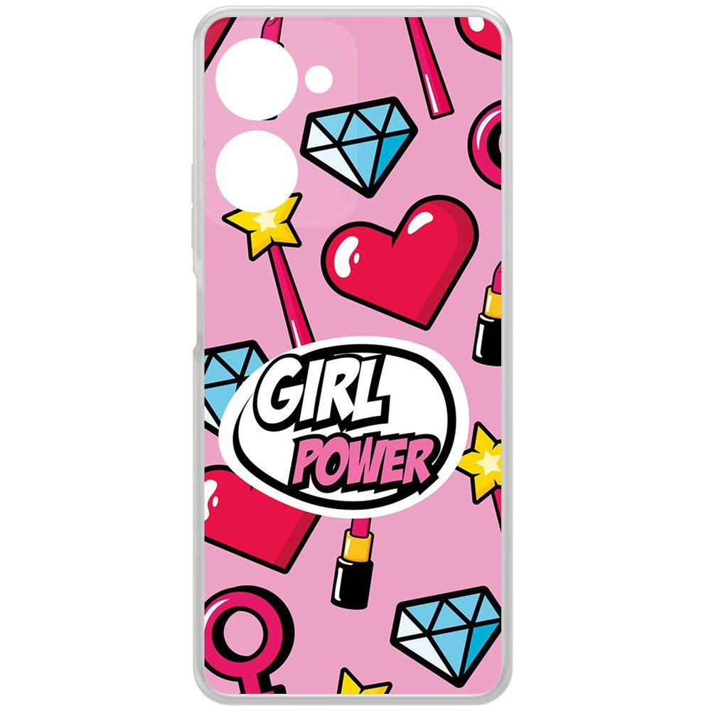 

Чехол-накладка Krutoff Clear Case Girl Power для Realme 10 Pro, Прозрачный