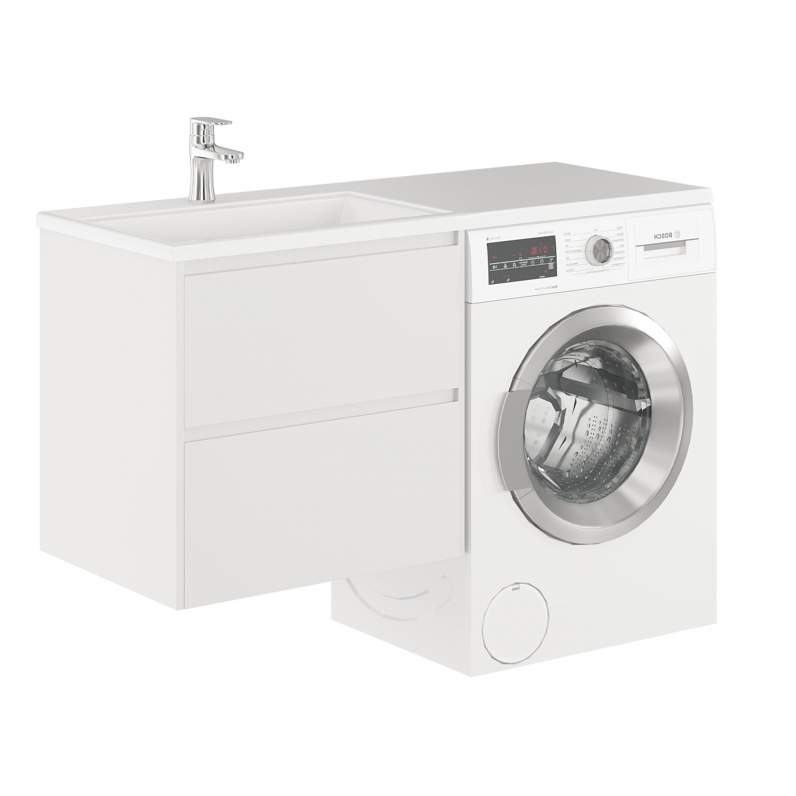 

Тумба с раковиной подвесная Creto Cafor White 130 левосторонняя 19-W130L, 19-W130L