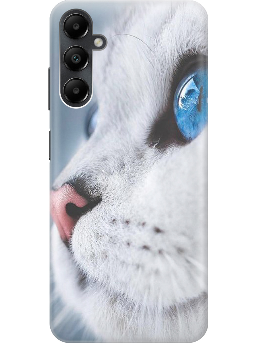

Силиконовый чехол на Samsung Galaxy A05s "Кошачий взгляд", Белый;голубой, 20001456
