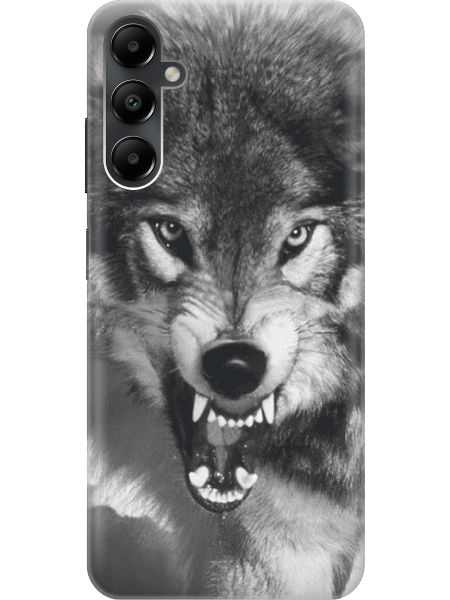 

Силиконовый чехол на Samsung Galaxy A05s "Волчий оскал", Серый;черный, 20001456