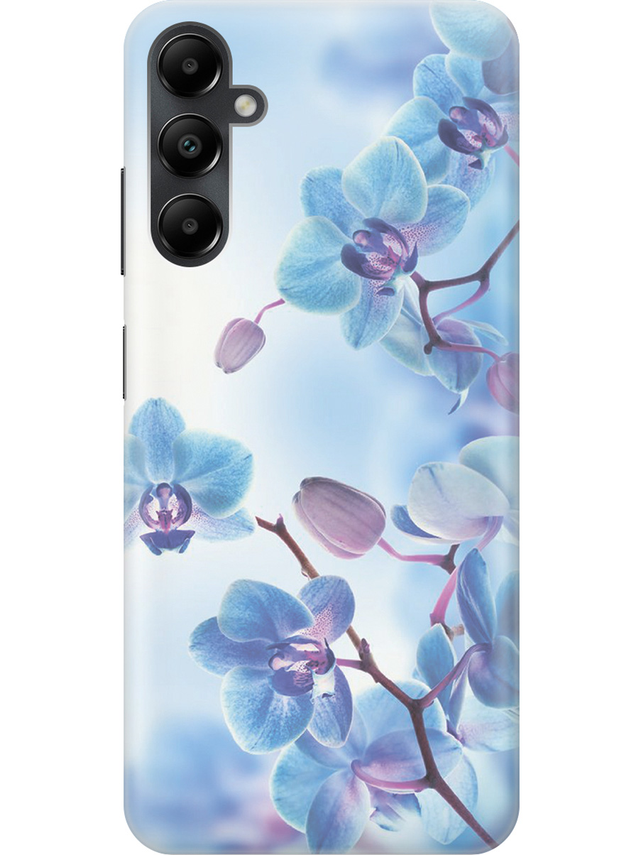 

Силиконовый чехол на Samsung Galaxy A05s "Голубые орхидеи", Голубой;серый, 20001456