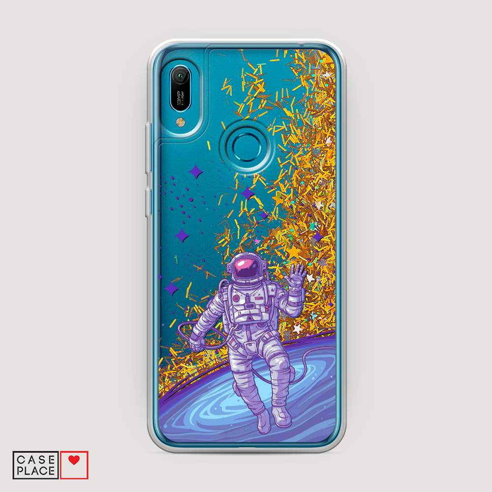 

Чехол Awog на Huawei Y6 2019 "Космонавт в открытом космосе", Синий, 68690-1