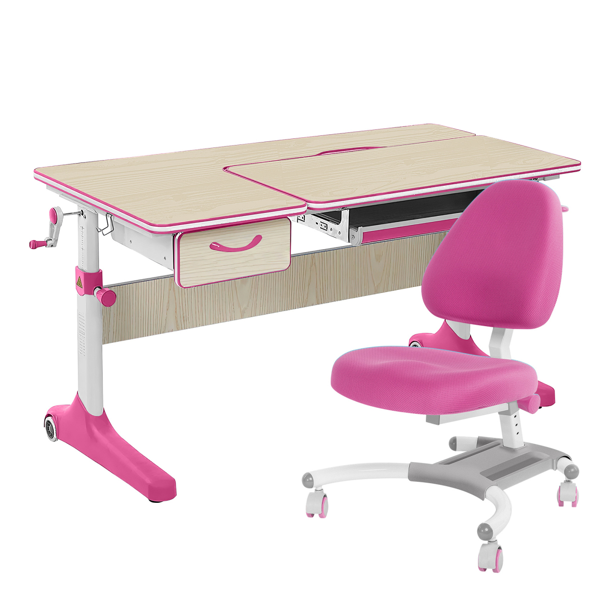 Парта Anatomica Uniqa Lite клен, розовый c розовым креслом Figra комплект парта kinderzen gaudi plus белый розовый с розовым креслом figra