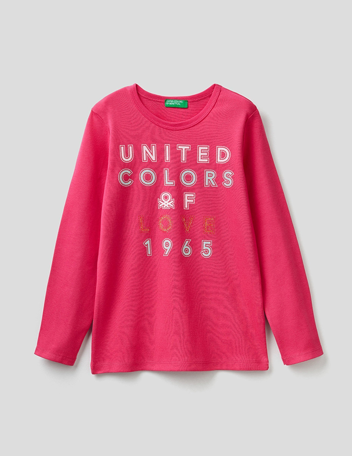 

Футболка детская Benetton 22P_3I9WC154I_3L5_XL розовый р.152, 22P_3I9WC154I_3L5