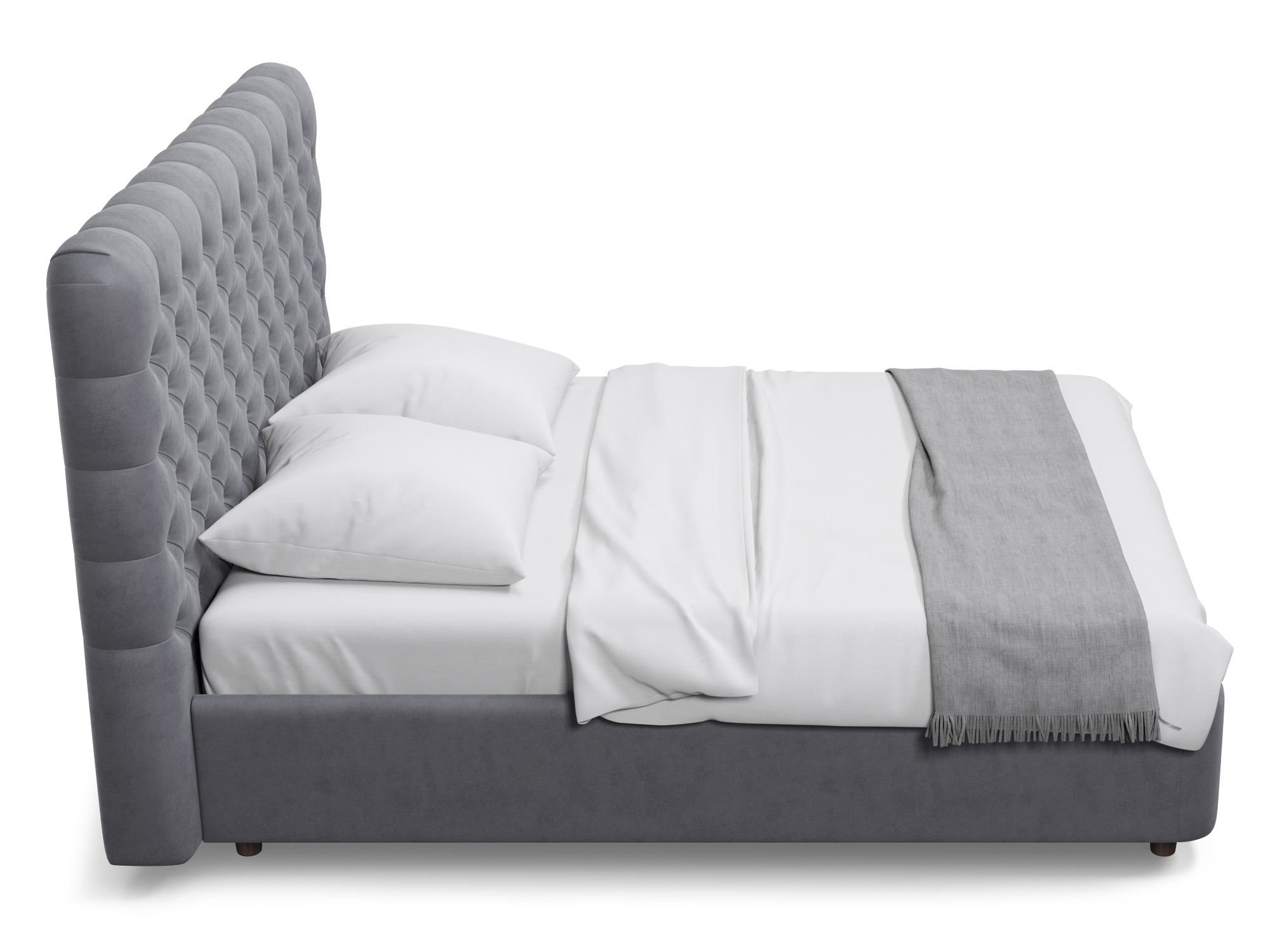 Двуспальная кровать ARMOS без ПМ Sally Велюр Vip 3 серый 160х200