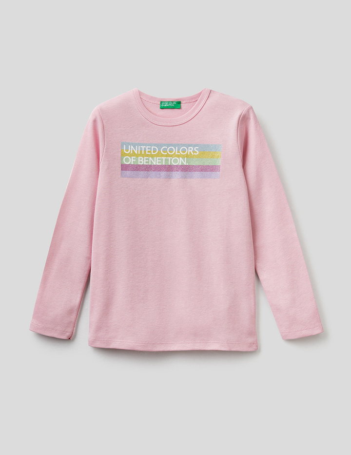 

Футболка детская Benetton 22P_3I9WC154I_31R_S розовый р.122, 22P_3I9WC154I_31R