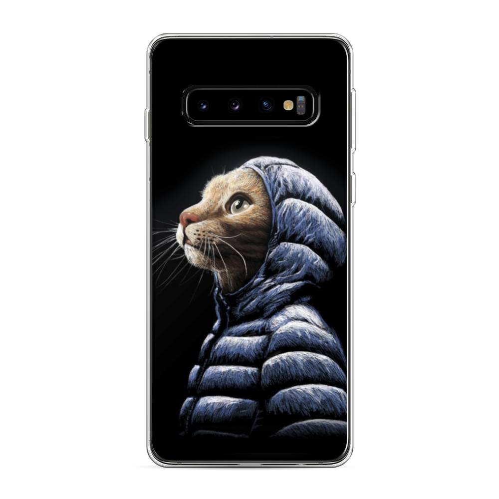 

Чехол Awog на Samsung Galaxy S10 "Кот в капюшоне", Разноцветный, 27050-2