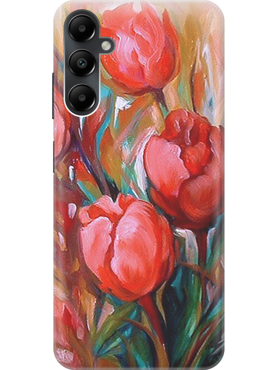 

Силиконовый чехол на Samsung Galaxy A05s "Тюльпаны", Зеленый;красный;розовый, 20001456