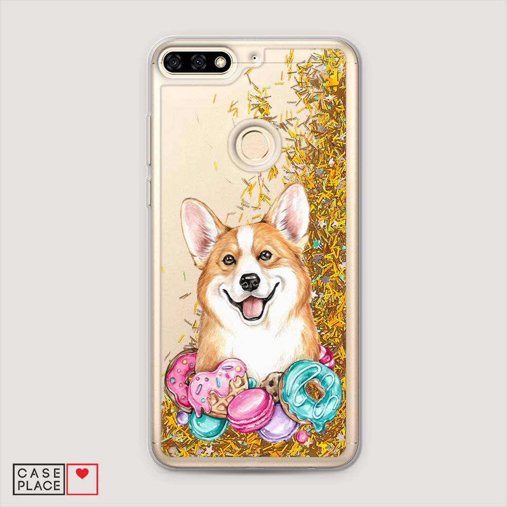 

Чехол Awog на Huawei Y6 Prime 2018 "Корги и сладости", Розовый;белый, 65790-1