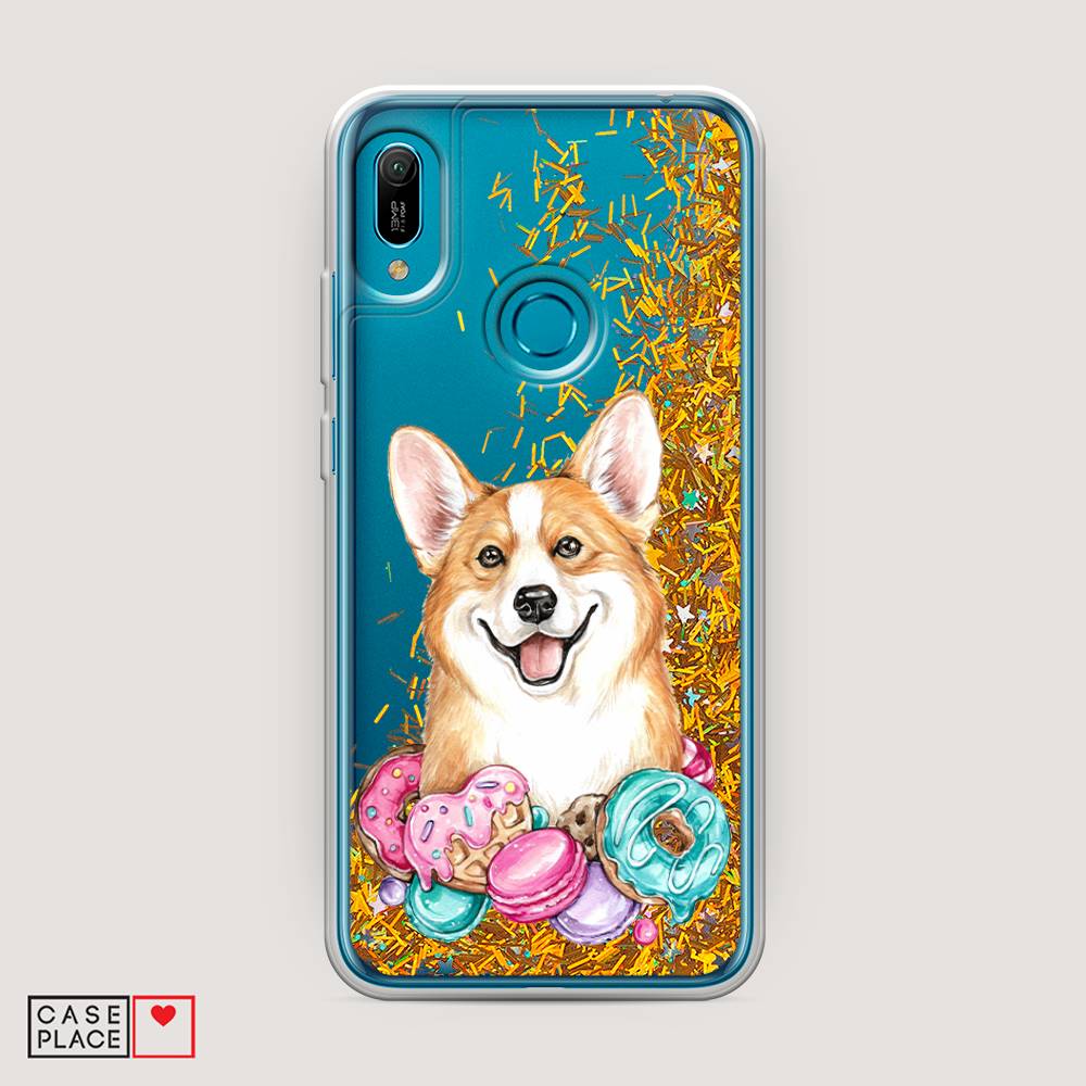 

Чехол Awog на Huawei Y6 2019 "Корги и сладости", Розовый;белый, 68690-1