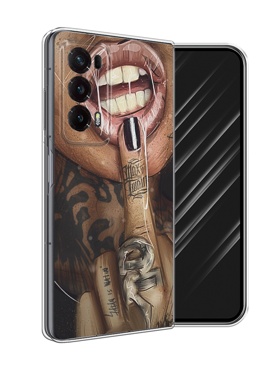 

Чехол Awog на Honor Magic V2 "Девушка с татуировками", Бежевый;розовый;черный, 6123550-1