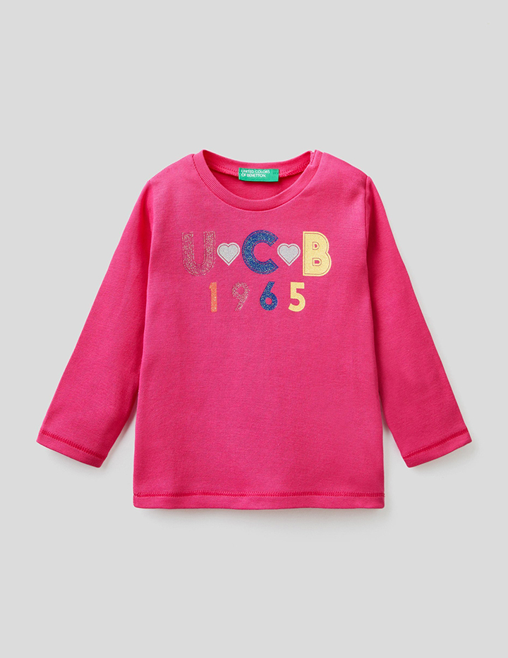 

Футболка детская Benetton 22P_3I9WC151Q_3L5_82 розовый р.80, 22P_3I9WC151Q_3L5