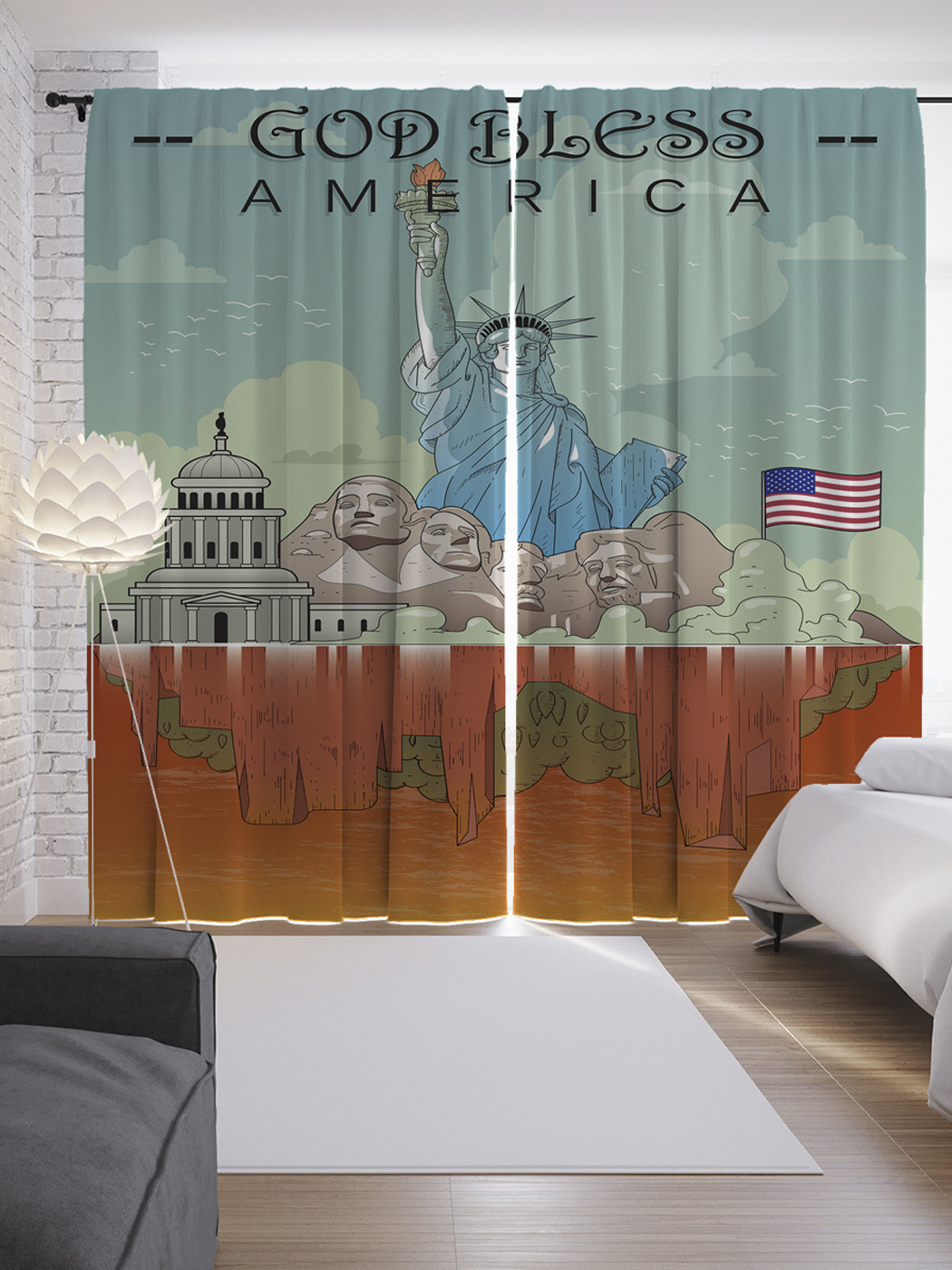 

Шторы JoyArty с фотопечатью "Американская мечта" из сатена, 290х265 см, Американская мечта