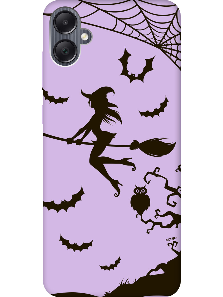

Силиконовый чехол на Samsung Galaxy A05 "Witch on a Broomstick" сиреневый, Фиолетовый;черный, 20001455