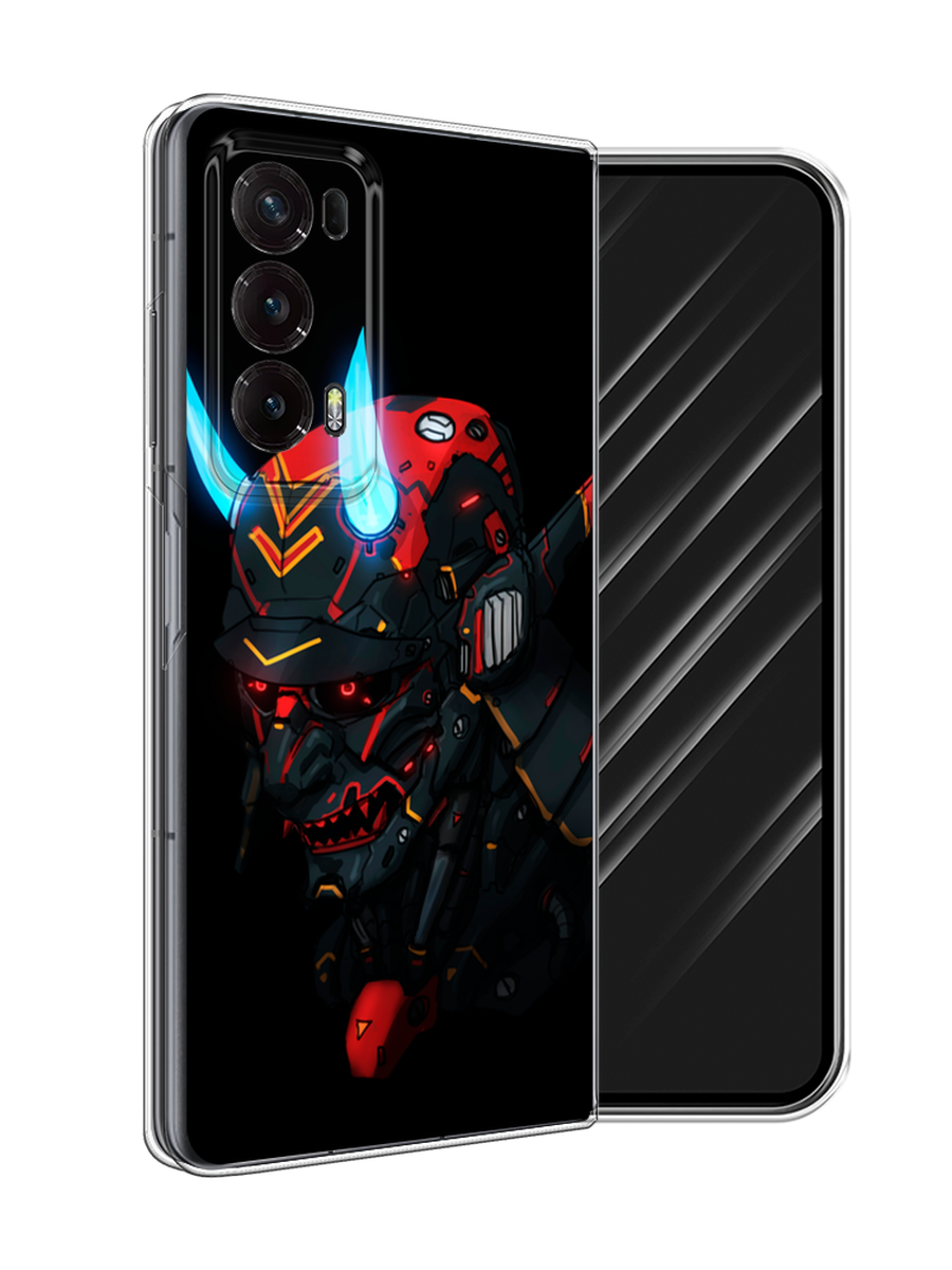 

Чехол Awog на Honor Magic V2 "Неоновый самурай", Черный;красный;голубой, 6123550-1