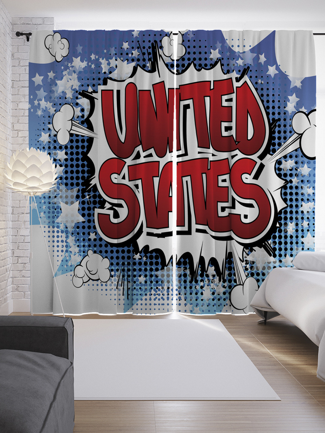 

Шторы JoyArty с фотопечатью "Соединенные Штаты" из сатена, 290х265 см, Соединенные Штаты