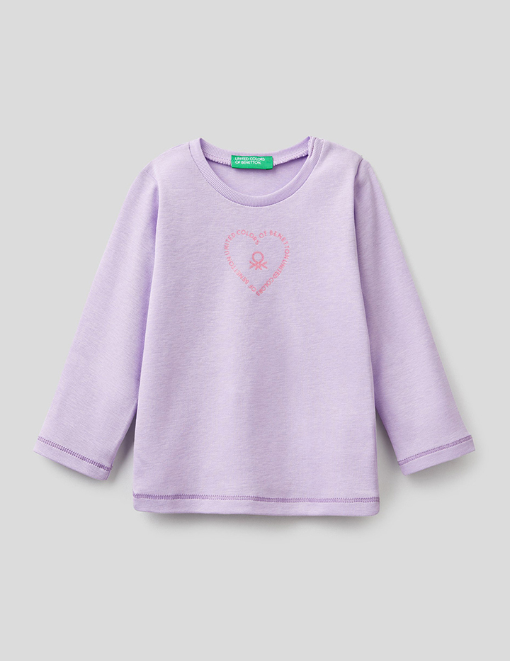 

Футболка детская Benetton 22P_3I9WC151Q_07W_XX фиолетовый р.98, 22P_3I9WC151Q_07W