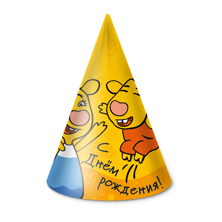 Колпаки праздничные Дон Баллон 501723 Оранжевая корова 6 шт.