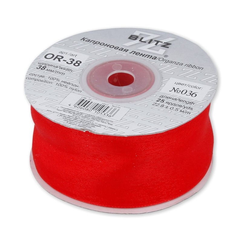 

Ленты BLITZ 38 мм, 22,8+-0,5 м, №036, красная, Красный, 38 мм, 22,8+-0,5 м, №036, красная