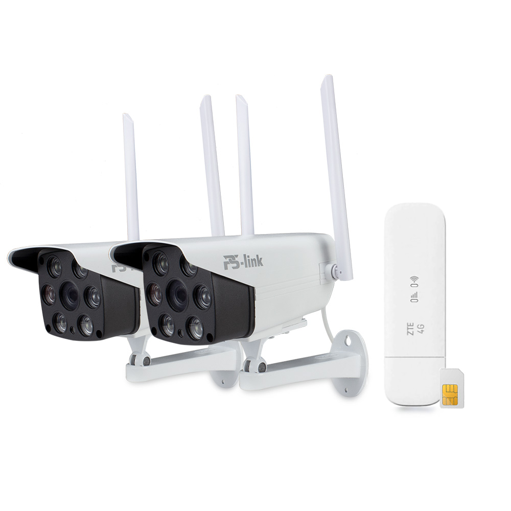 

Комплект видеонаблюдения 4G мобильный 3Мп Ps-Link XMS02CS на 2 уличные камеры, XMS02CS