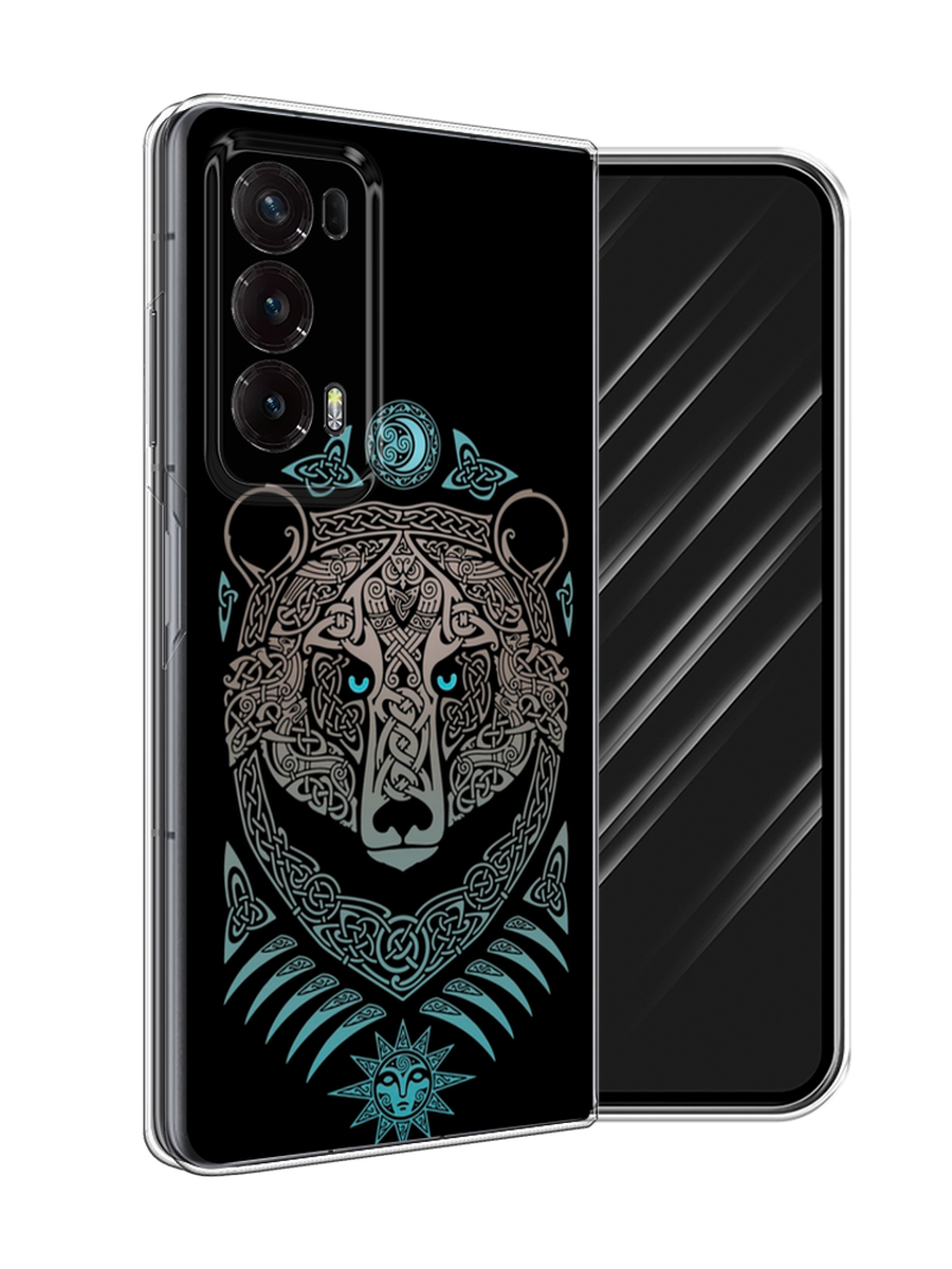 

Чехол Awog на Honor Magic V2 "Кельтский медведь", Черный;серый, 6123550-1