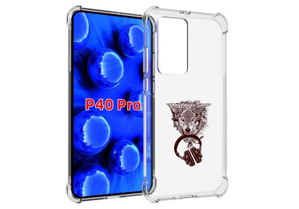 

Чехол MyPads дикий волк для Huawei P40 Pro противоударный, Прозрачный, Tocco
