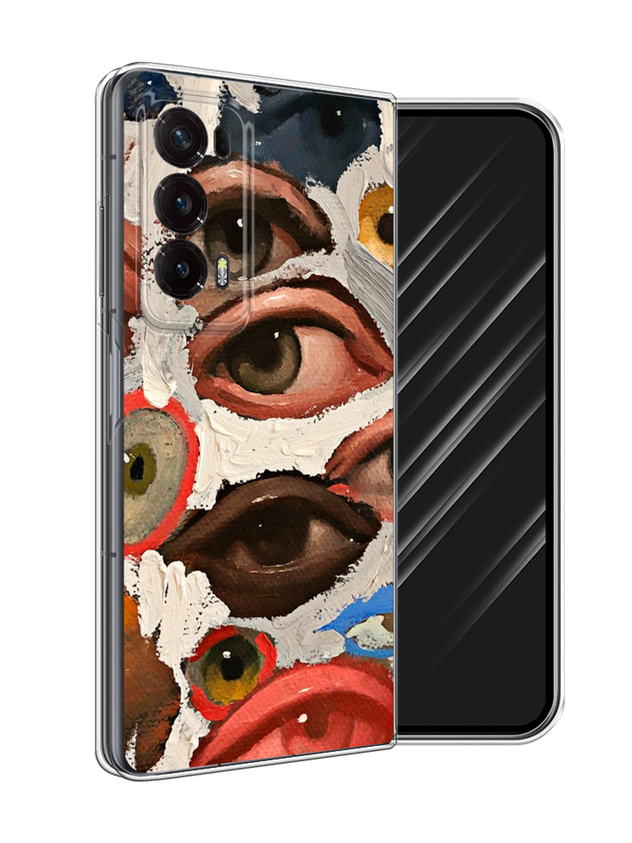 

Чехол Awog на Honor Magic V2 "Глаза масляная живопись", Серый;бежевый;красный, 6123550-1