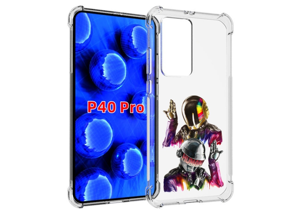 Чехол MyPads диско космонавты для Huawei P40 Pro противоударный