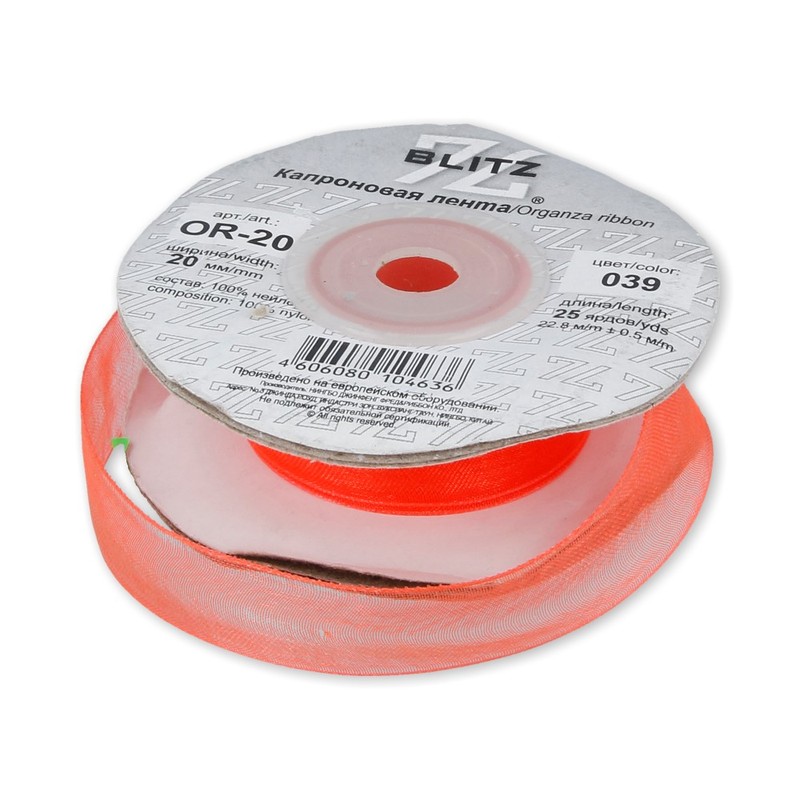 

Ленты BLITZ 20 мм, 22,8+-0,5 м, №039, апельсин, Оранжевый, 20 мм, 22,8+-0,5 м, №039, апельсин